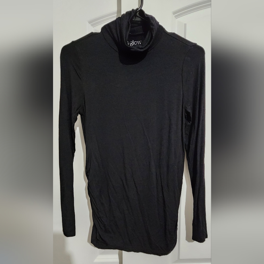 🤰🏽 5 For $25 a:glow Black Long Sleeve Mock Turtle Neck